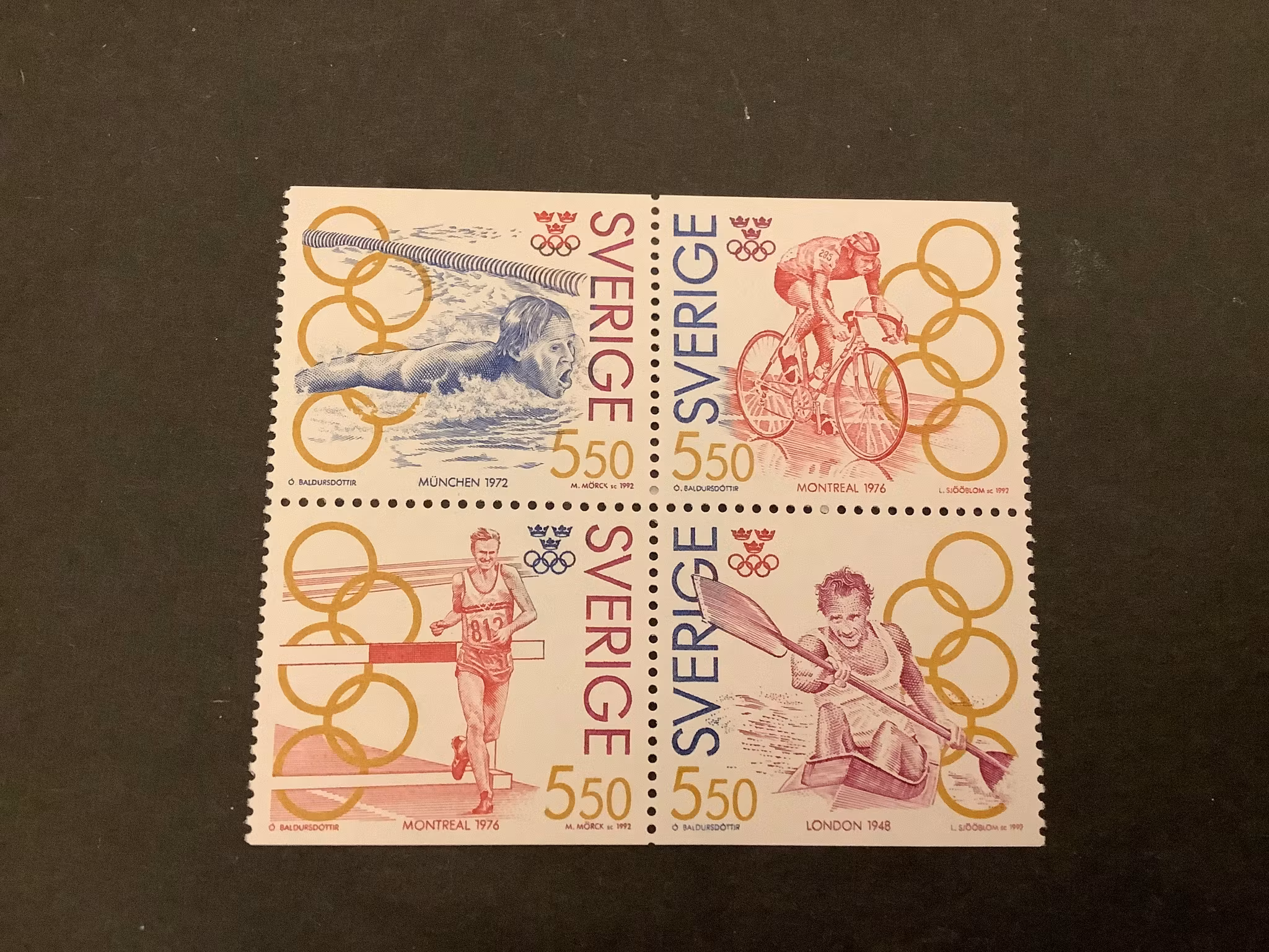 Olympiskt guld III facit nr 1738-1741 postfriskt block