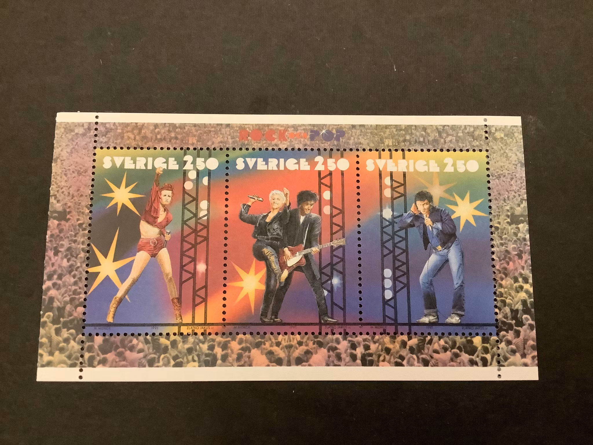 Rock & pop facit nr 1702-1704 postfriskt block