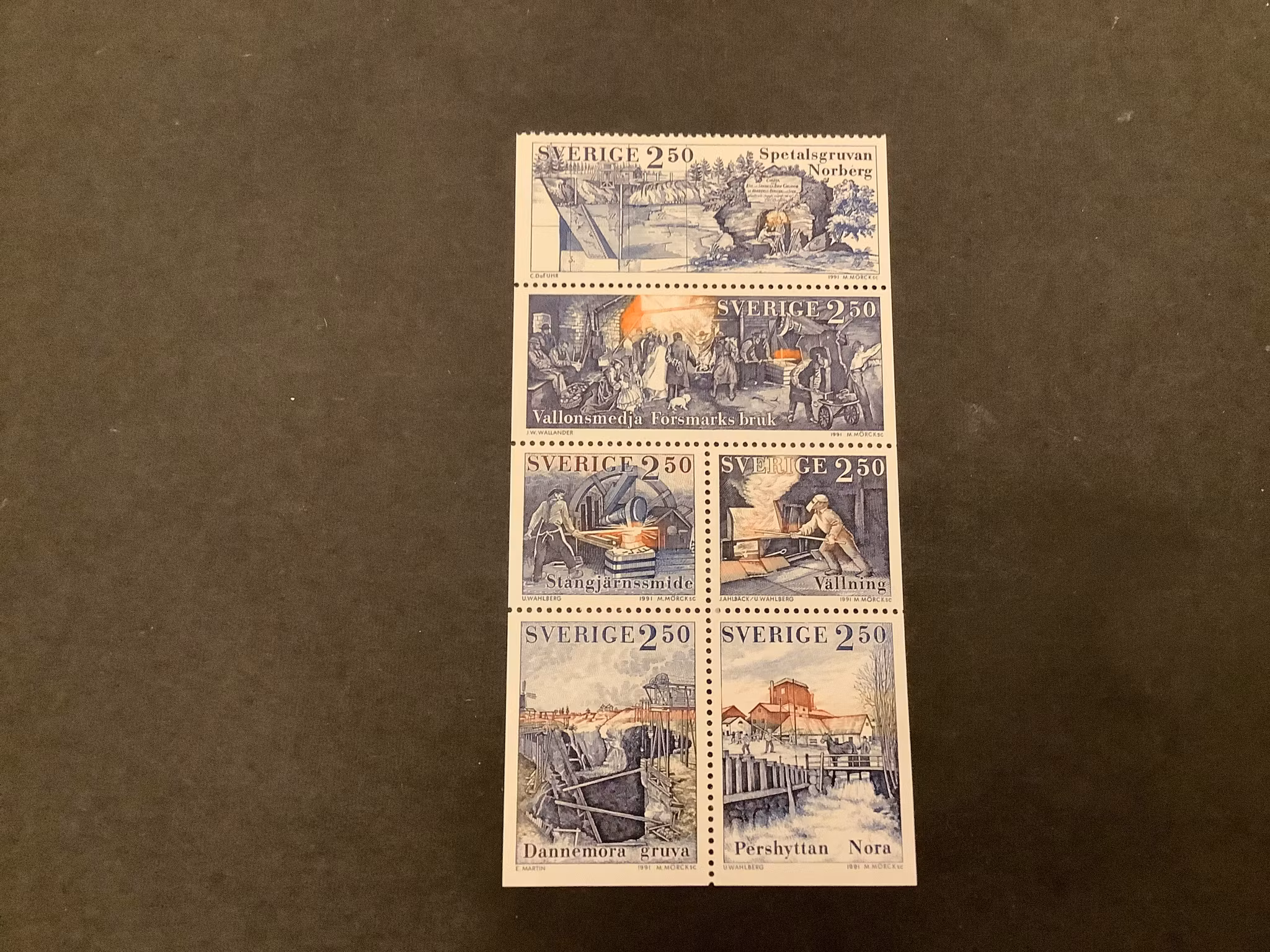 Järn bryter bygd facit nr 1691-1696 i postfriskt block