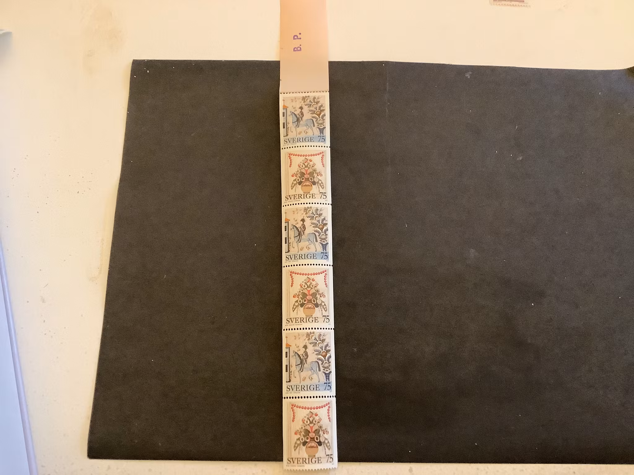Allmogemålningar facit nr 847 och 848 i postfriskt 5-strip