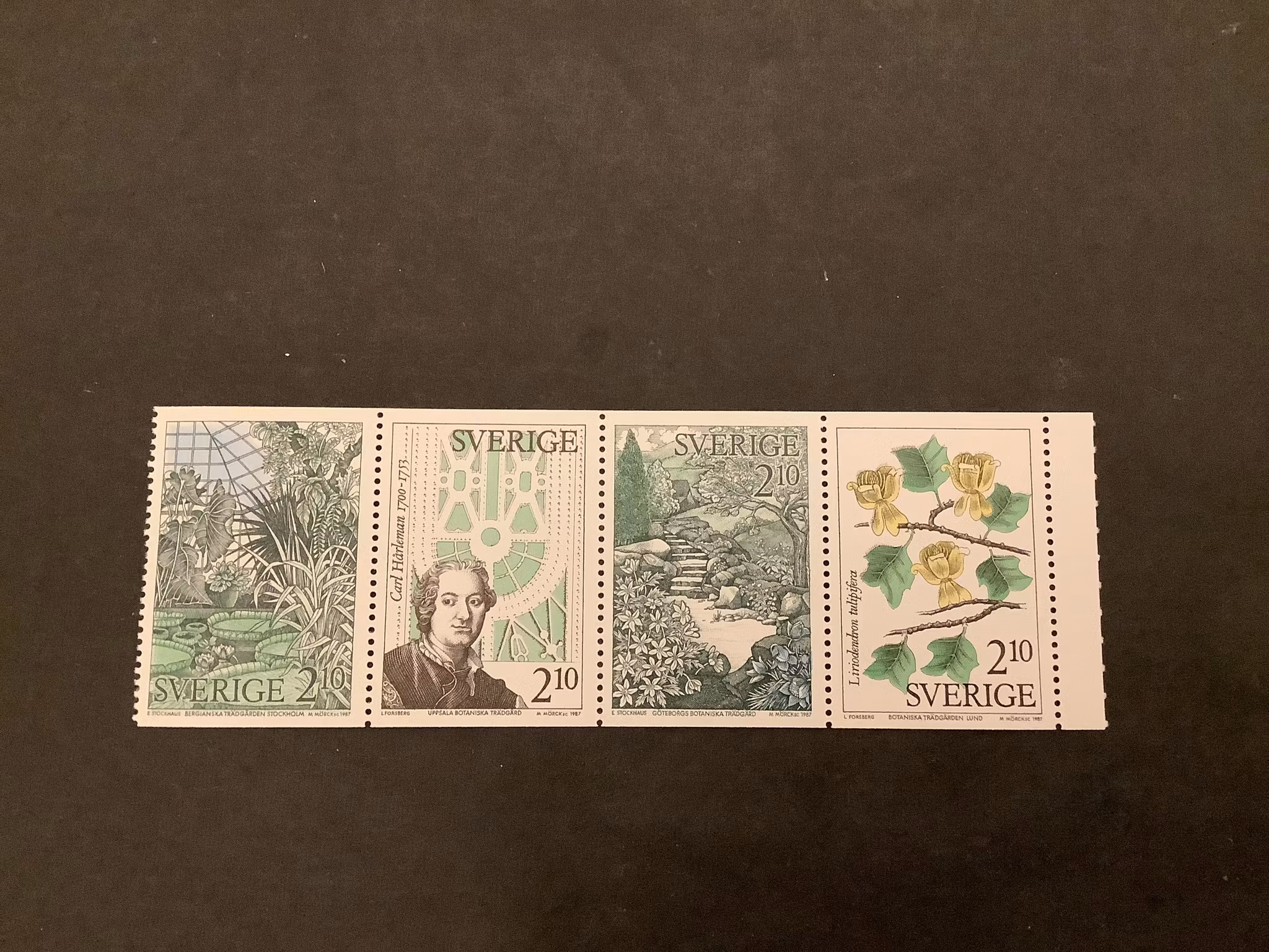 Botaniska trädgårdar facit nr 1470-1473 i postfriskt block