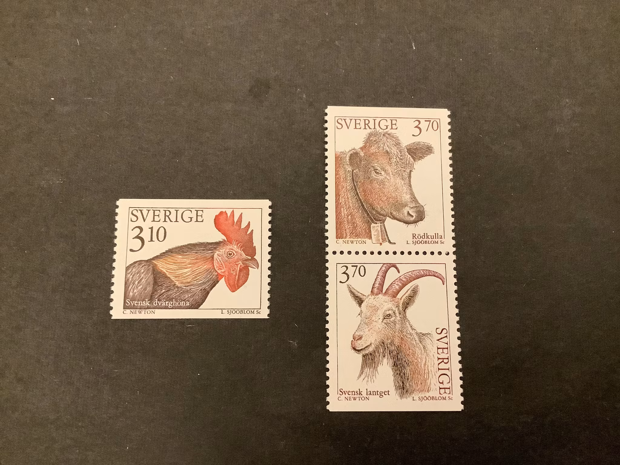 Lantdjur 2 facit nr 1878-1880 postfrisk serie