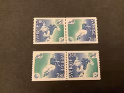 EM i fotboll 1992 facit nr 1733 SX 1 och SX 2 postfriska par