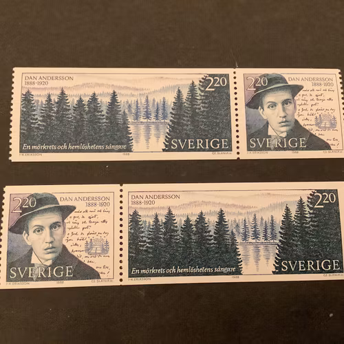Dan Andersson facit nr 1526 SX 1 och SX 2 postfriska par