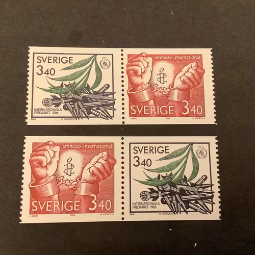 Fred och frihet facit nr 1425 SX 1 och SX 2  postfriska par