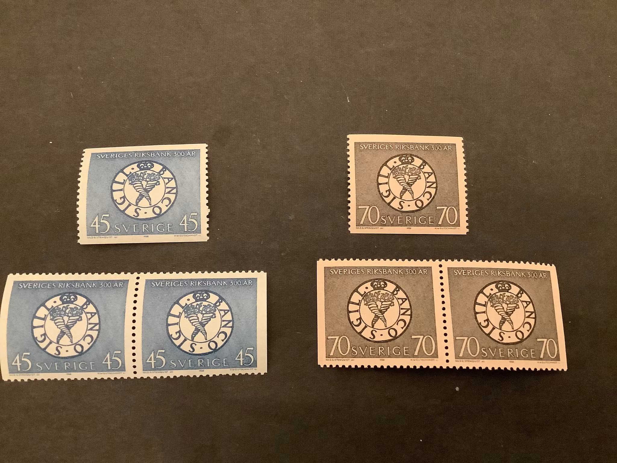 Sveriges riksbank 300 år facit nr 624-625 postfrisk serie