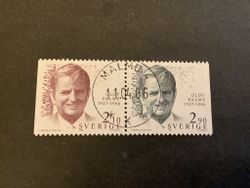Olof Palme facit nr 1402 SX lyxstämplat par MALMÖ 4