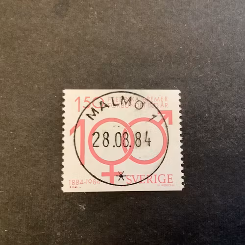 Fredrika Bremerförbundet 100 år facit nr 1309 lyxstämplat MALMÖ 1