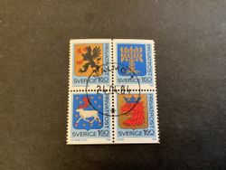 Rabattmärken VI facit nr 1295-1298 i lyxstämplat 4-block MALMÖ 1