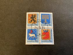 Rabattmärken VI facit nr 1295-1298 i lyxstämplat 4-block MALMÖ 1
