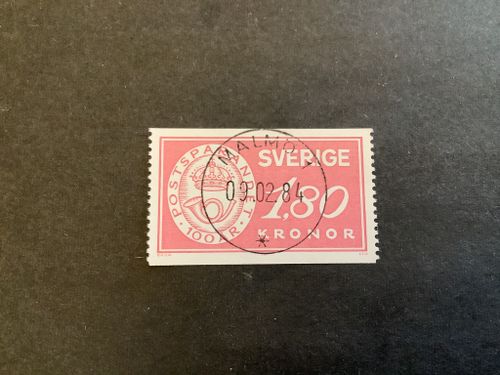 Postsparandet 100 år facit nr 1286 lyxstämplat MALMÖ 1