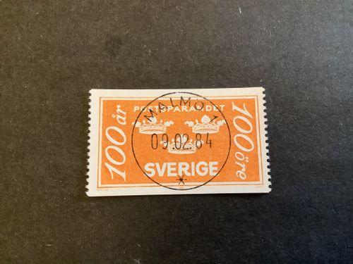 Postsparandet 100 år facit nr 1284 lyxstämplat MALMÖ 1