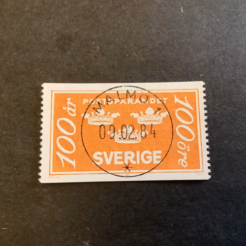 Postsparandet 100 år facit nr 1284 lyxstämplat MALMÖ 1