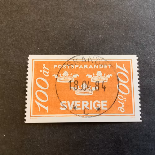 Postsparandet 100 år facit nr 1284 lyxstämplat SKANÖR