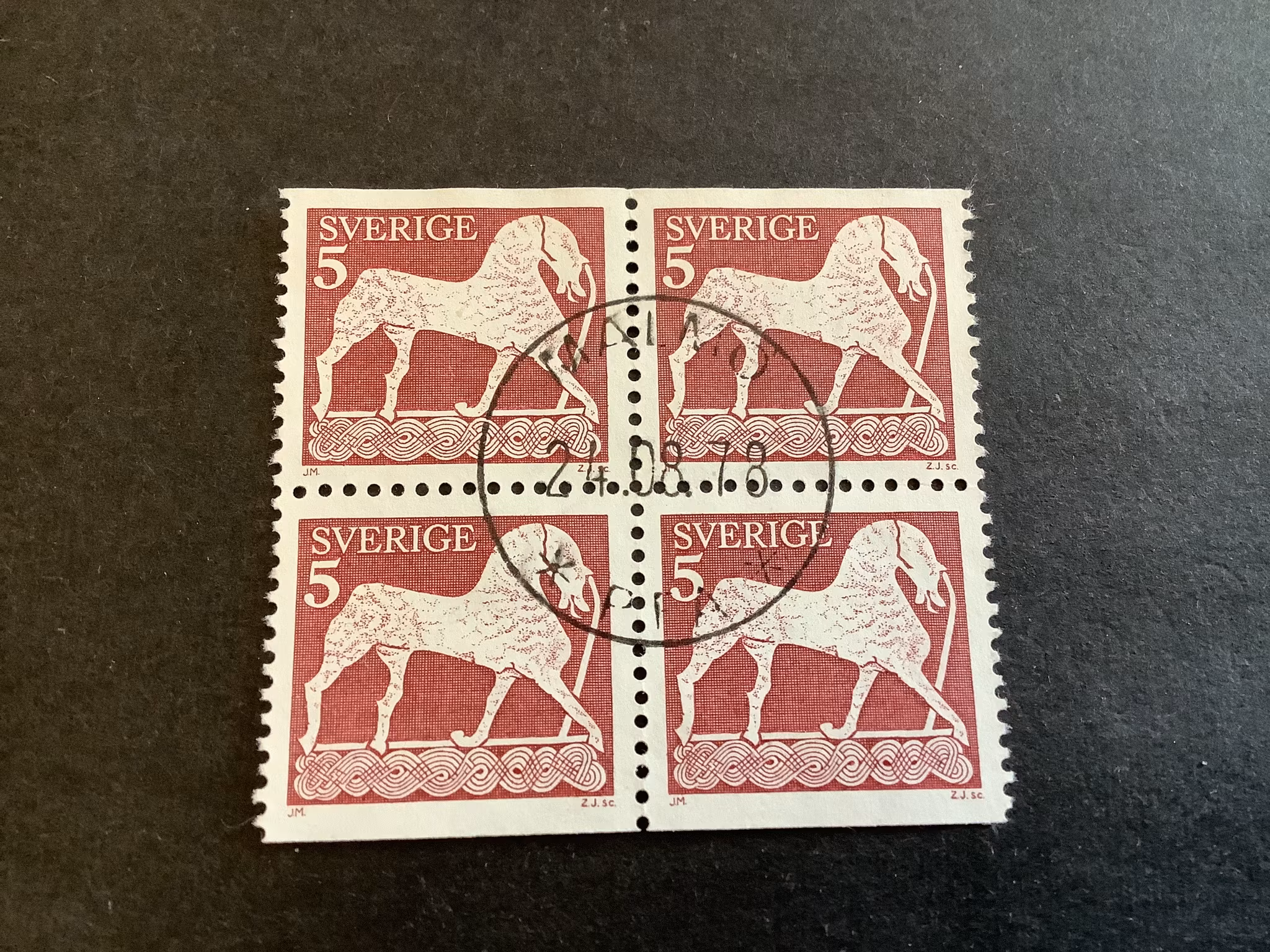 Forntida konst facit nr 816 BB i lyxstämplat 4-block MALMÖ