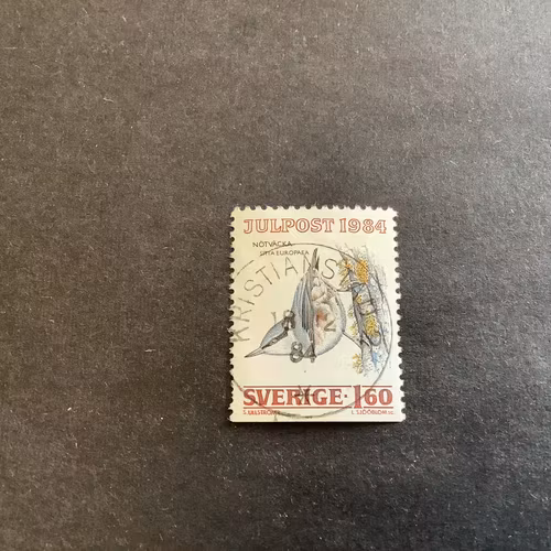 Julpost 1984 facit nr 1327  lyxstämplat KRISTIANSTAD 2