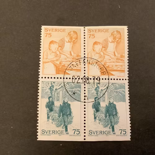 Julförberedelser facit nr 1023 SX i lyxstämplat 4-block STAFFANSTORP