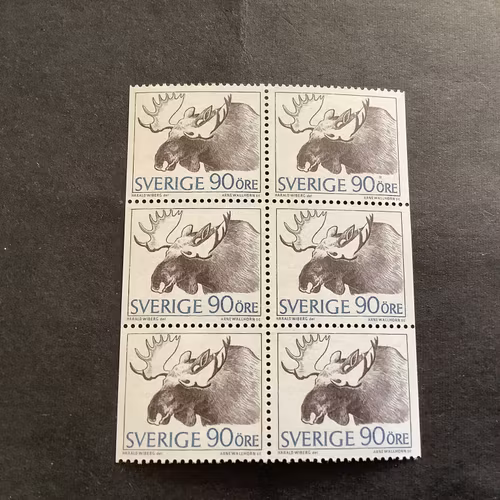 Bruksfrimärken facit nr 615 BB i postfriskt 6-block