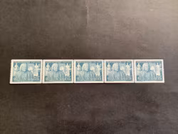 Jonas Alströmer facit nr 525 postfriskt 5-strip