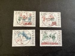 Friidrott facit nr 1420-1423 lyxstämplad serie MALMÖ 1