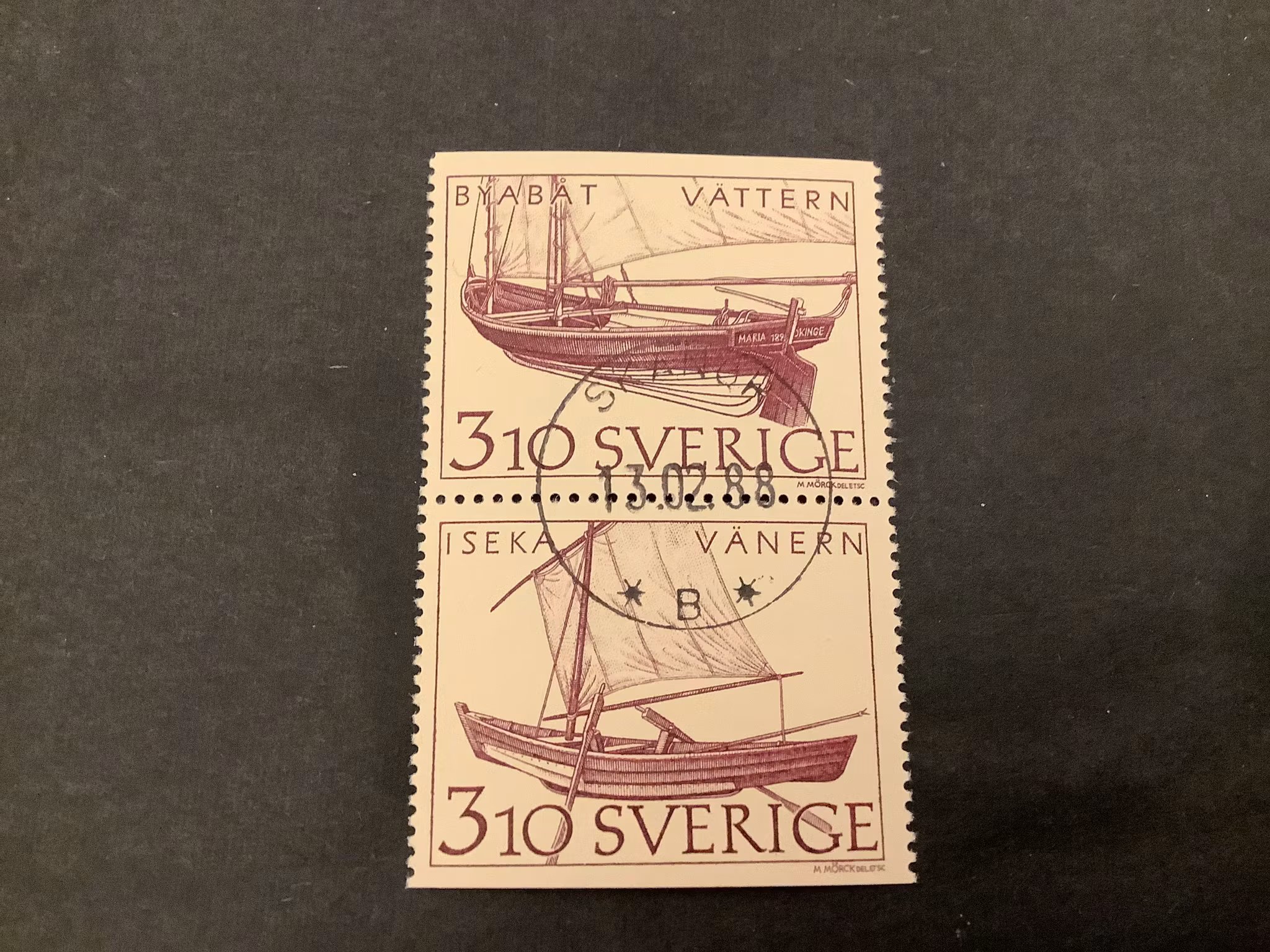 Inlandets båtar facit nr 1488 SX lyxstämplat par SKANÖR