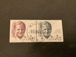 Olof Palme facit nr 1402 SX lyxstämplat par MALMÖ 4