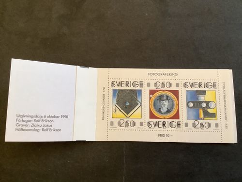 Fotografering postfriskt häfte med ryggtryck