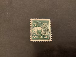 Stående lejon Typ II facit nr 143 C stämplat med plåtskarvstecken