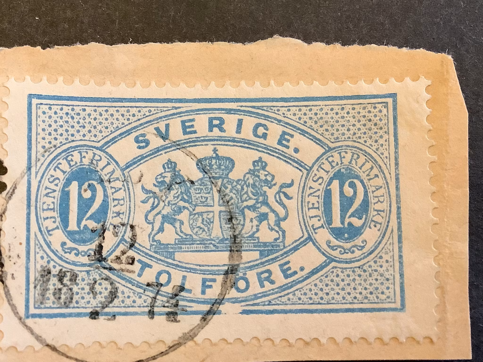 Tjänstefrimärke T 14 facit nr TJ 5 med variant V3