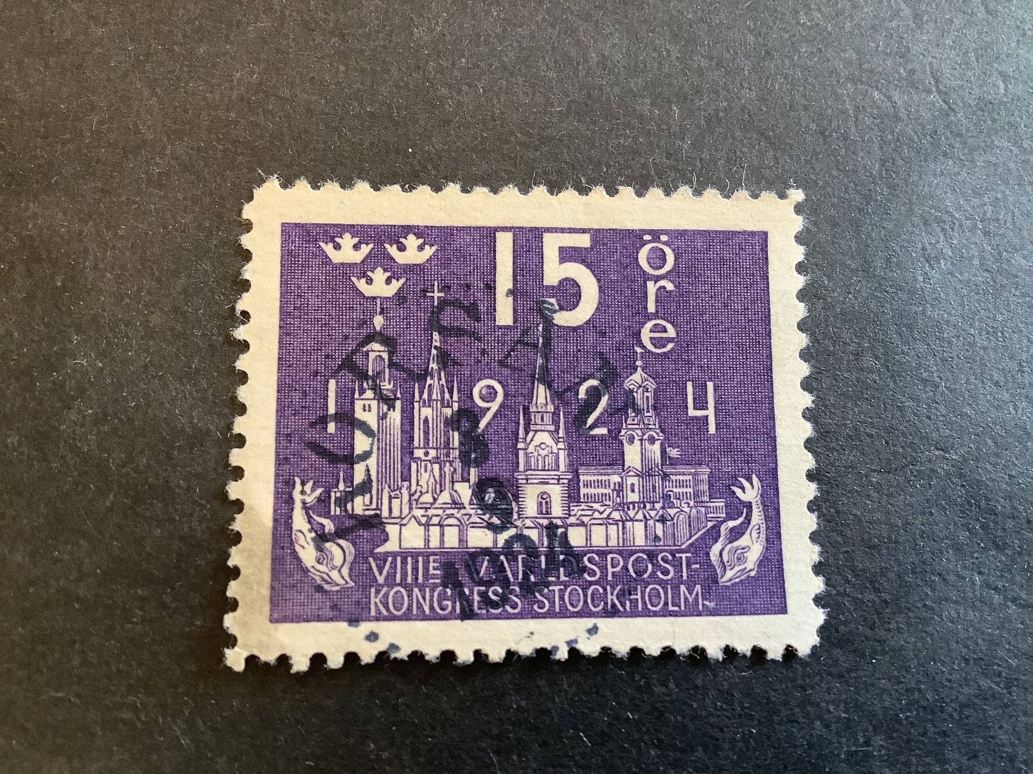 Världspostkongressen facit nr 198 praktstämplat KORSÅN