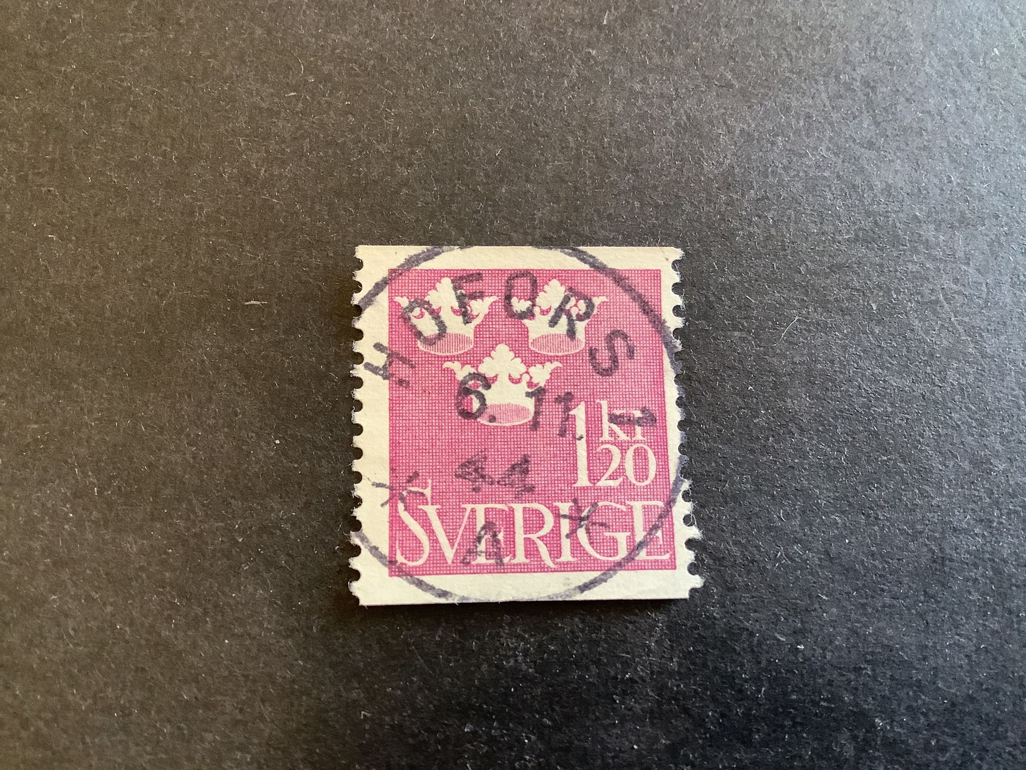 Tre kronor facit 298 praktstämplat HOFORS 1