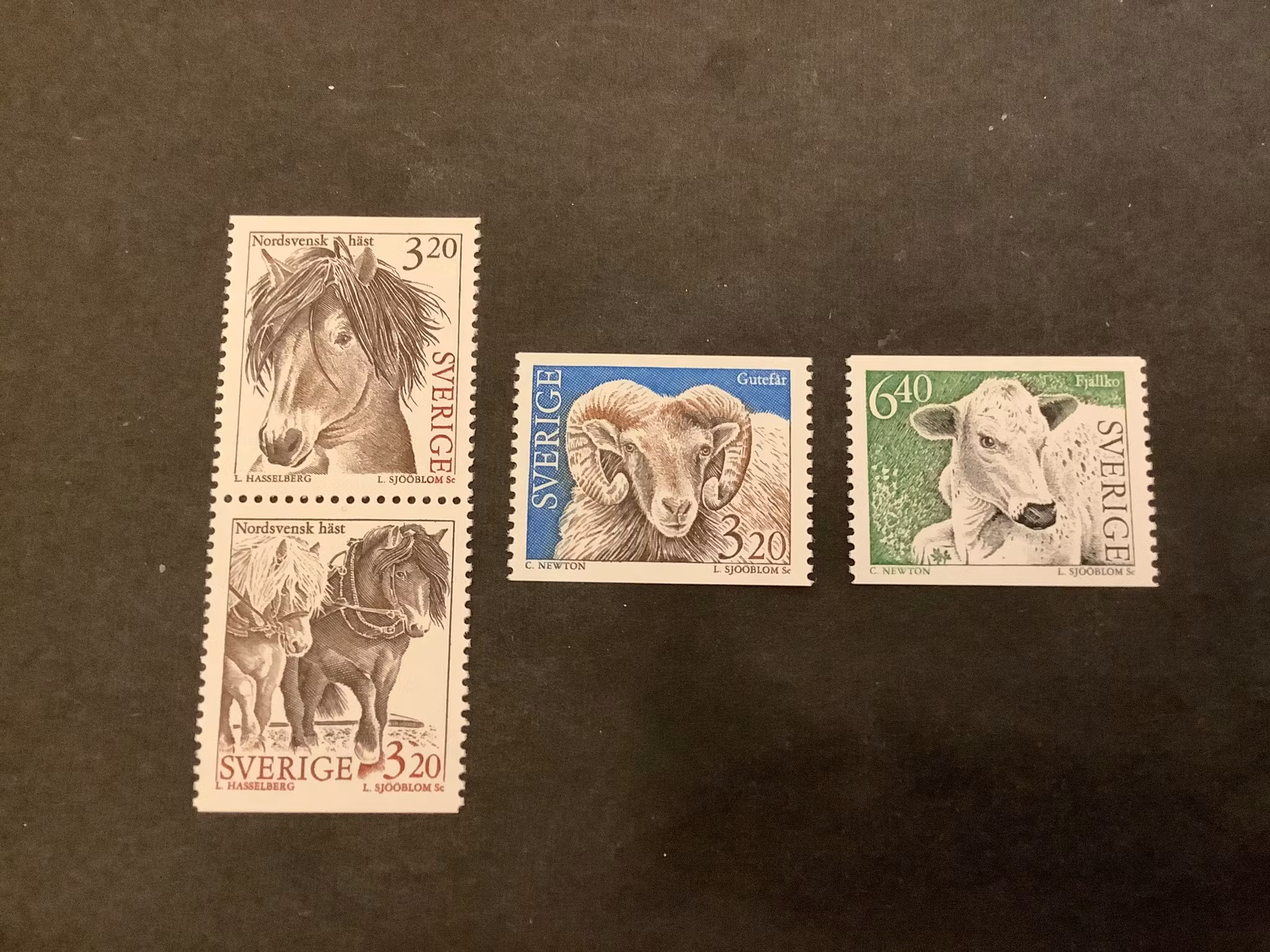 Lantdjur I facit nr 1824-1827 postfrisk serie