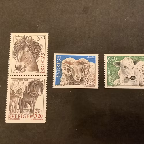Lantdjur I facit nr 1824-1827 postfrisk serie