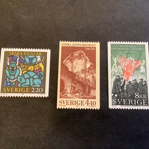 Jubileer 1988 facit nr 1509-1511 postfrisk serie
