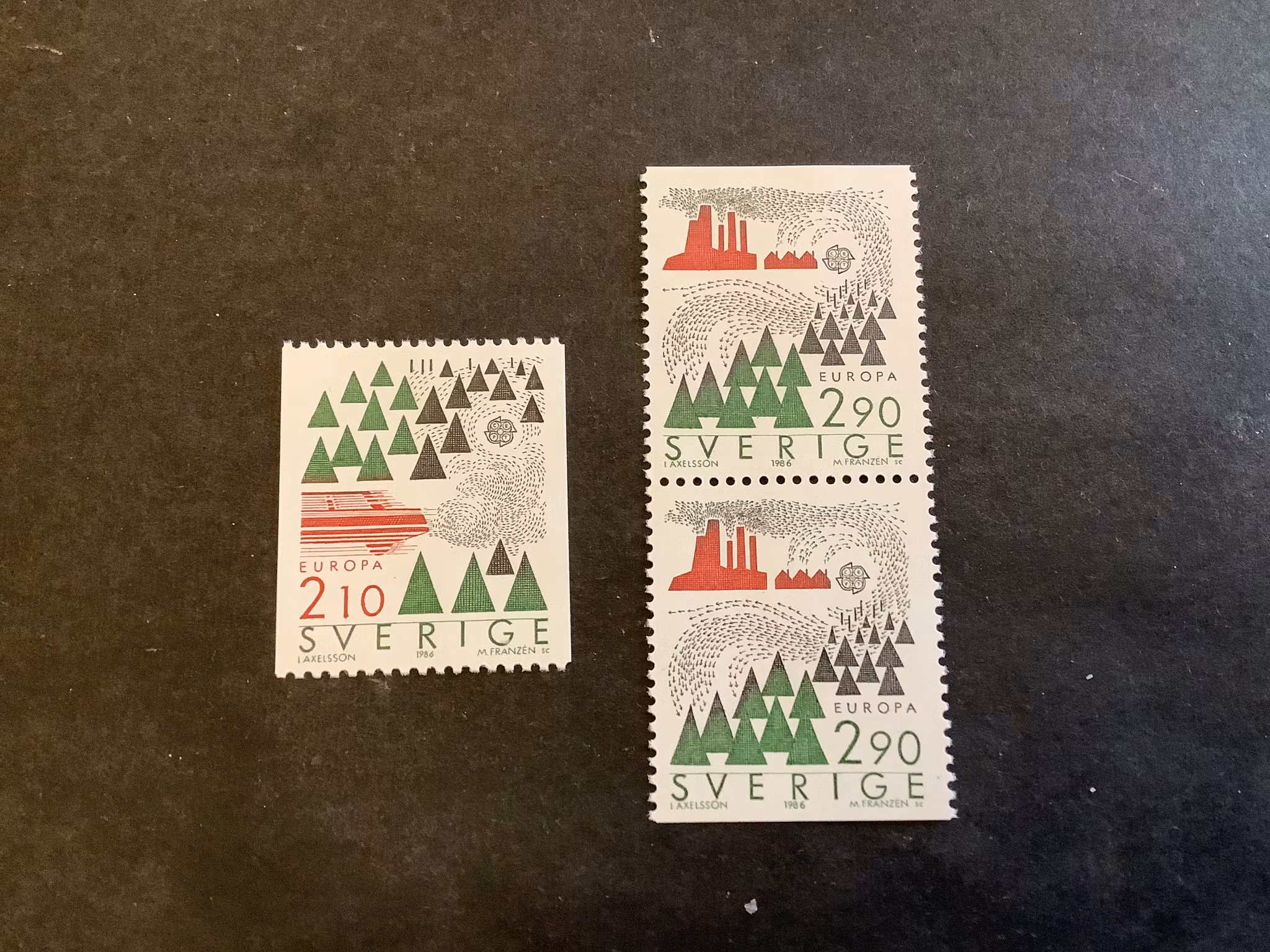 Europa XV facit nr 1414 och 1415 SX 1 postfriska märken
