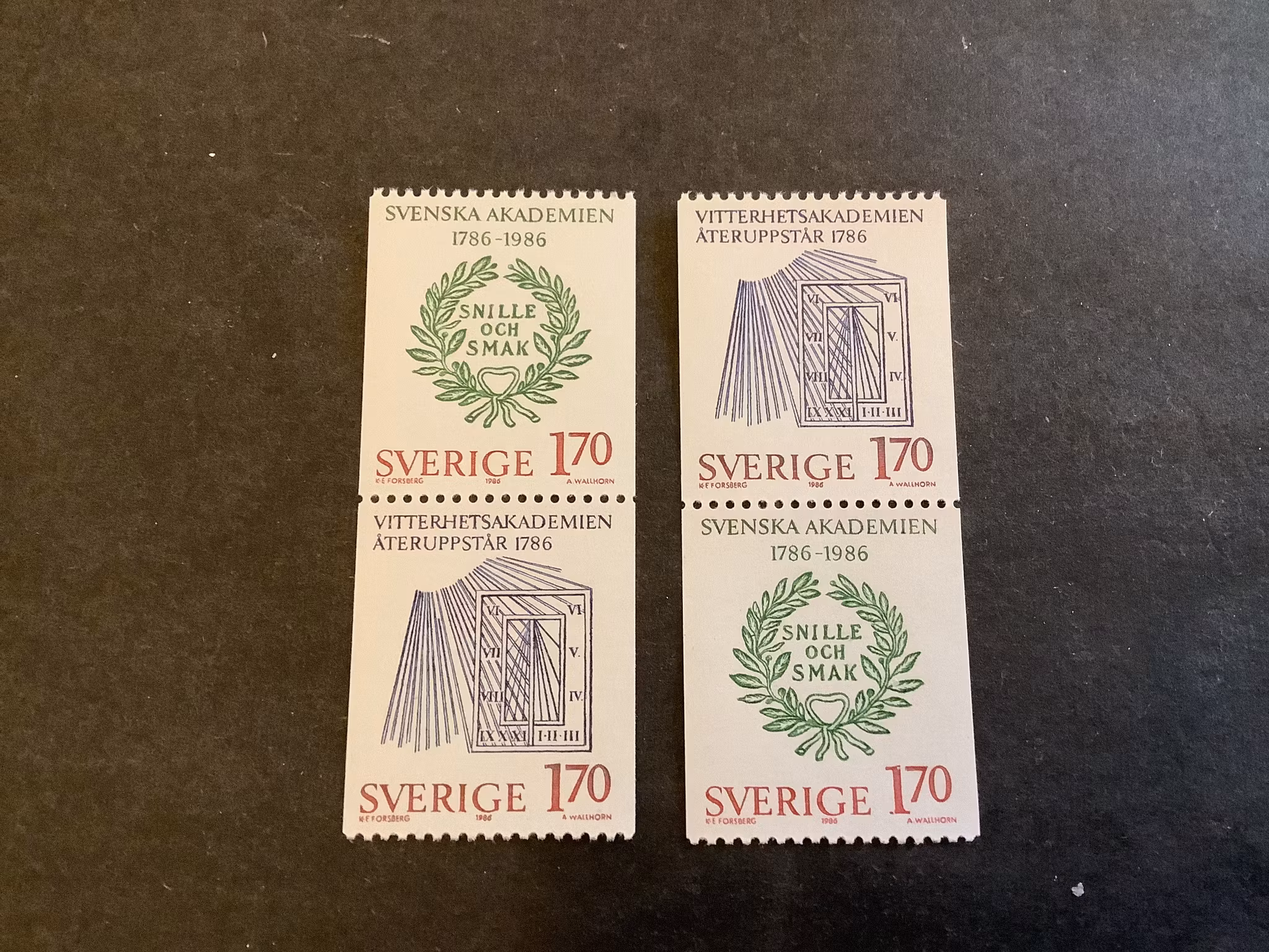 Akademijubileer facit nr 1400 SX 1 och SX 2 postfriska par