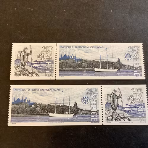 Svenska turistföreningen 100 år facit nr 1358 SX 1 och SX 2 postfriska par