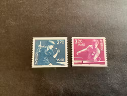 VM i bordtennis facit nr 1343-1344 postfrisk serie