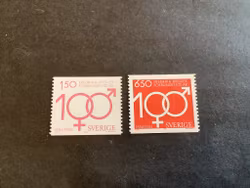 Fredrika Bremerförbundet 100 år facit nr 1309-1310 postfrisk serie