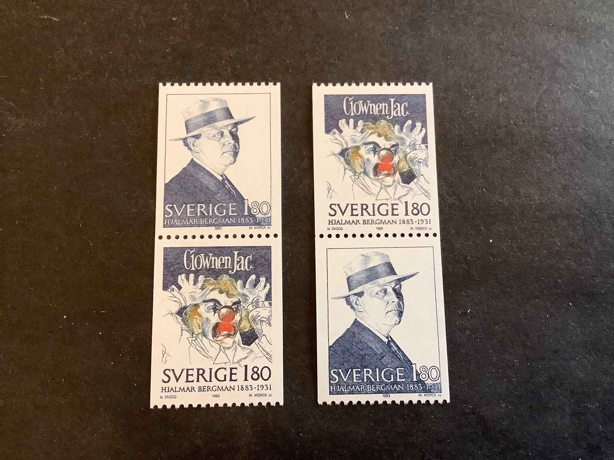 Hjalmar Bergman facit nr 1267 SX1 och SX2  postfriska par