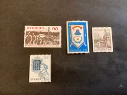 Facit nr 1088-1091 Sundsvallstrejken, svenska nykterhetsrörelsen, Berzelius, Wallin postfrisk  serie