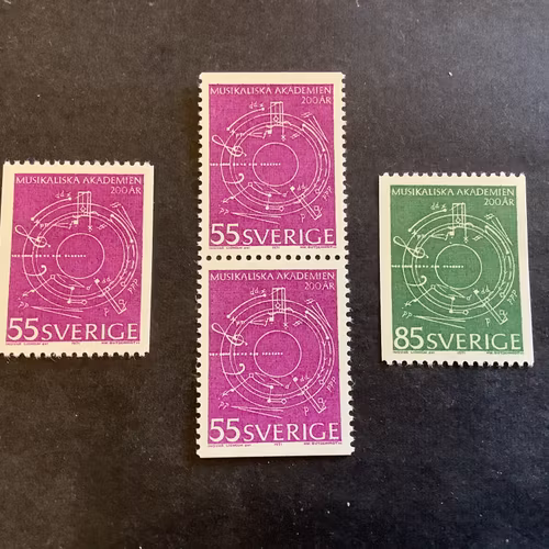 Musikaliska akademien 200 år facit nr 731-732 postfrisk serie