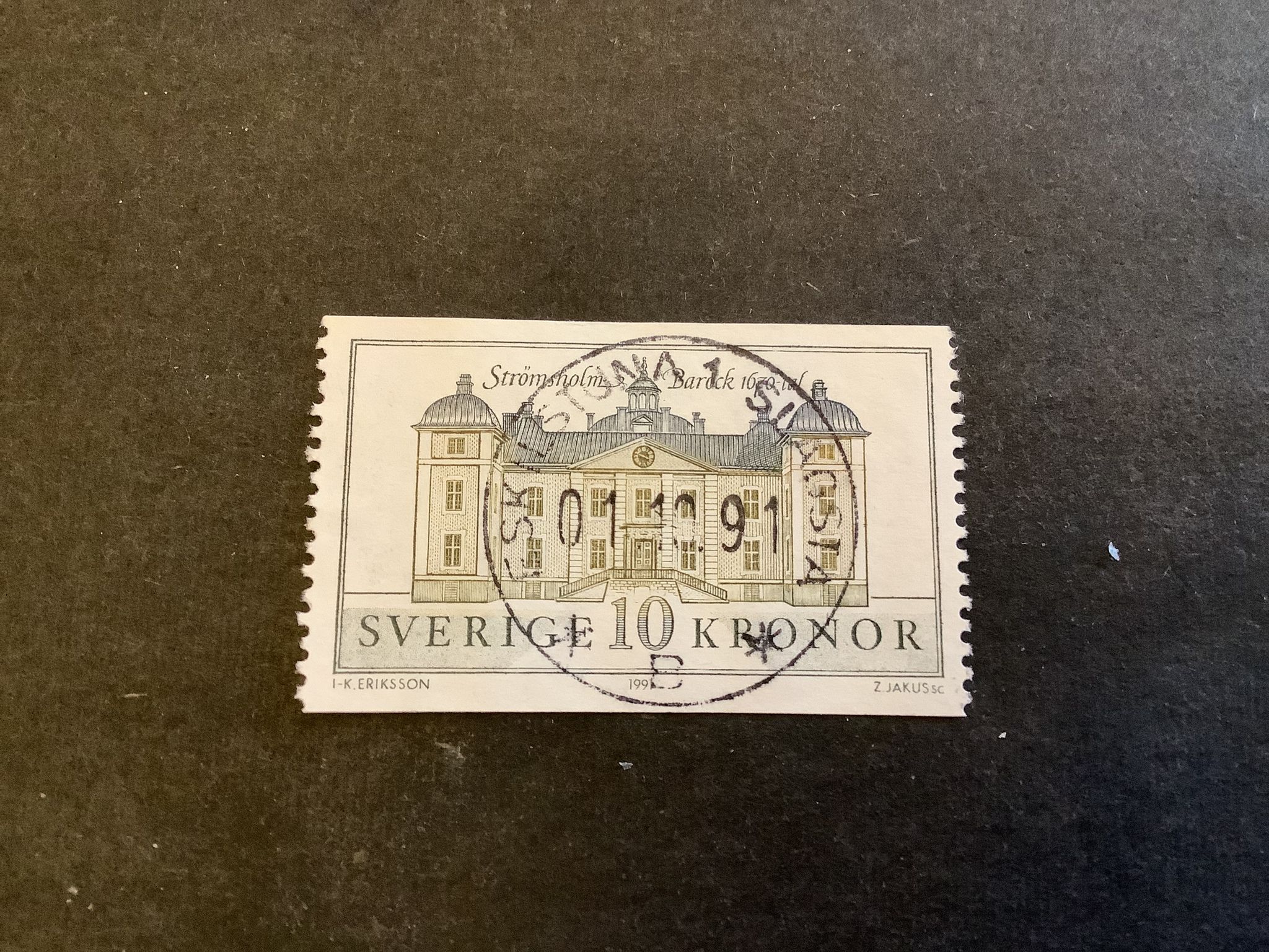 Strömsholm facit nr 1701 lyxstämplat ESKILSTUNA 1 SLAGSTA