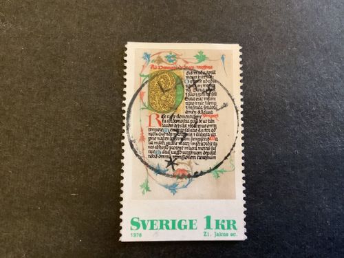 Medelrida bokmåleri facit nr 986 praktstämplat LAXÅ 1