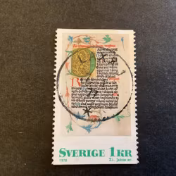 Medelrida bokmåleri facit nr 986 praktstämplat LAXÅ 1