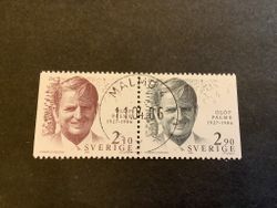 Olof Palme facit nr 1402 SX lyxstämplat par MALMÖ 4