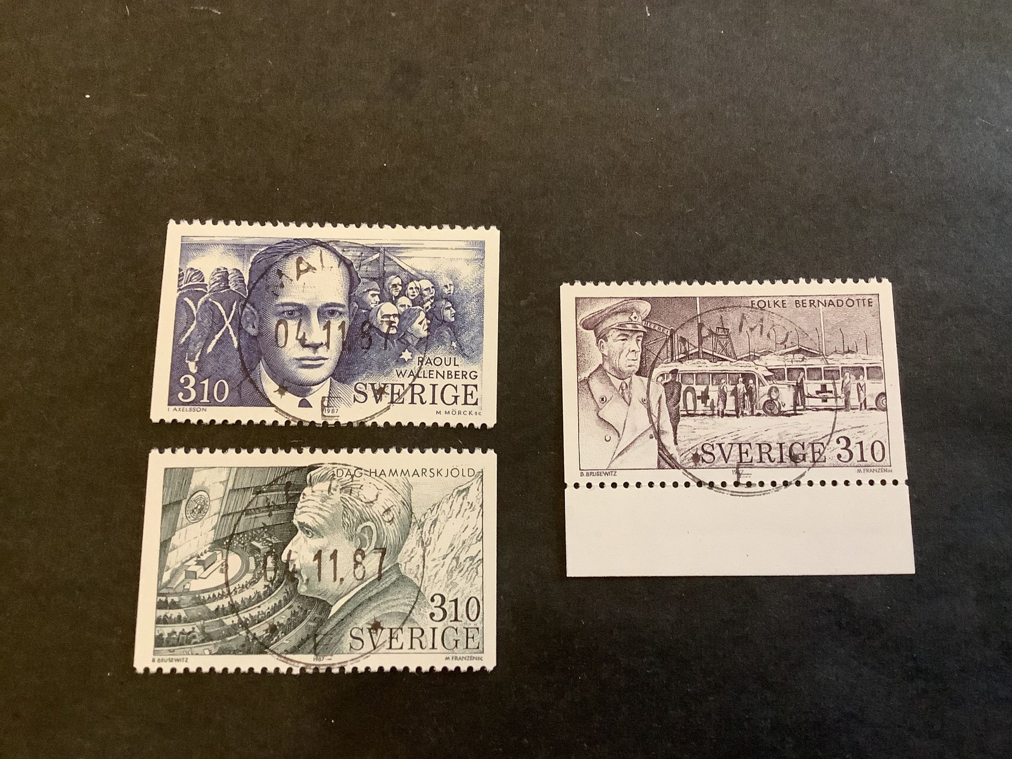 I humanitetens tjänst facit nr 1460-1462 lyxstämplad serie MALMÖ 6