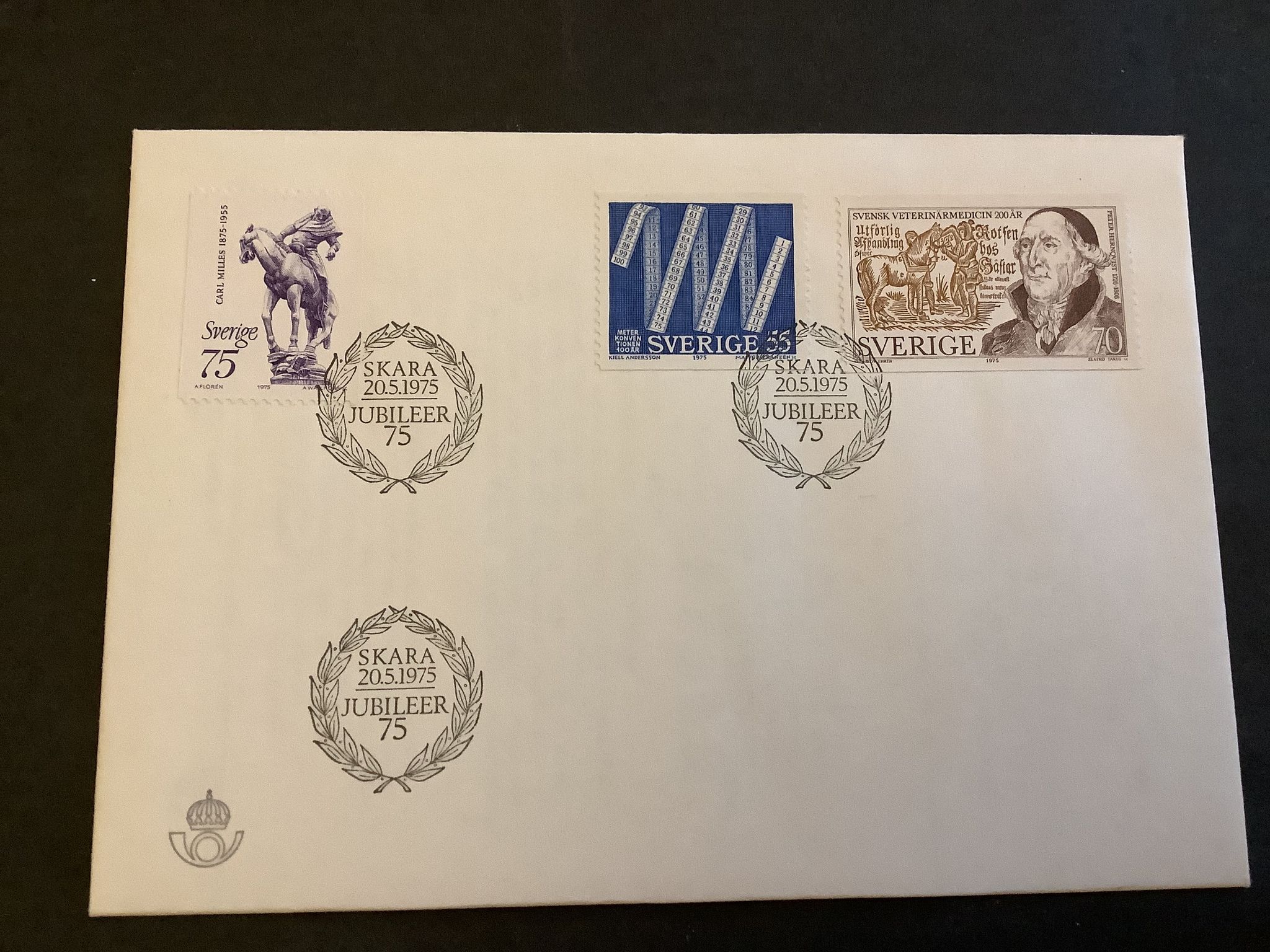 Meterkonventionen, svensk veterinärmedicin, Carl Milles FDC, facit 920-922