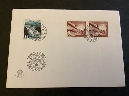 Stora sjöfallet och Ystad FDC, stämplat Ystad, facit 865-866