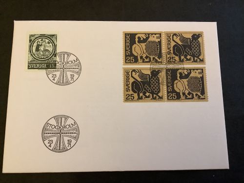 Rådamedaljong och Grödingebonaden FDC, facit 726-727